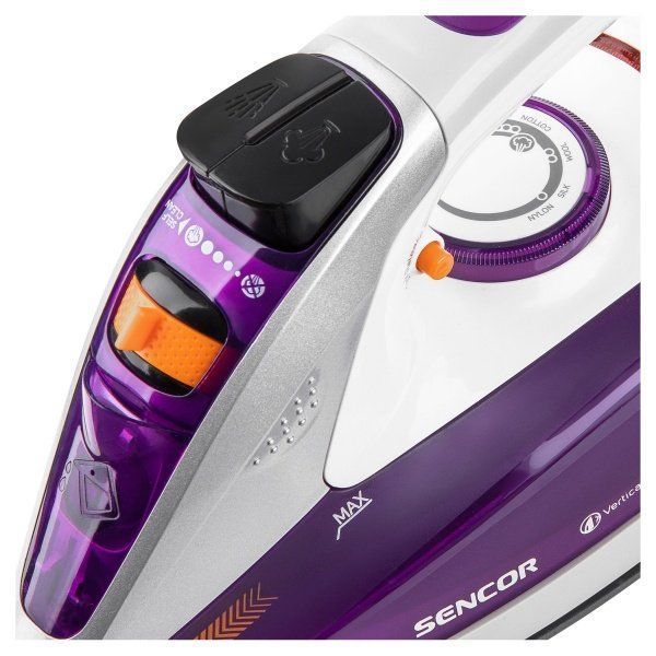 Праска Sencor, 2400Вт, 200мл, паровий удар -120гр, постійна пара - 25гр, Anti-calc, керам. підошва, фіолетовий (SSI8710VT) 376125 фото