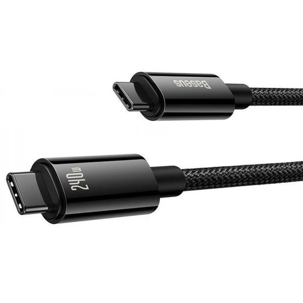 Кабель Baseus Baseus Tungsten Gold Type-C To Type-C 240W (CAWJ040101) 2m Black 276676 фото