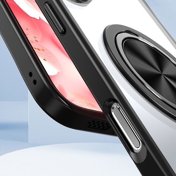 TPU+PC чохол Metal Ring with MagSafe для Apple iPhone 16 Pro (6.3") Чорний 322702 фото