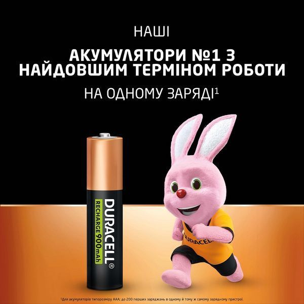 Акумулятор DURACELL HR03 (AAA) 900mAh уп. 4шт. 306335 фото