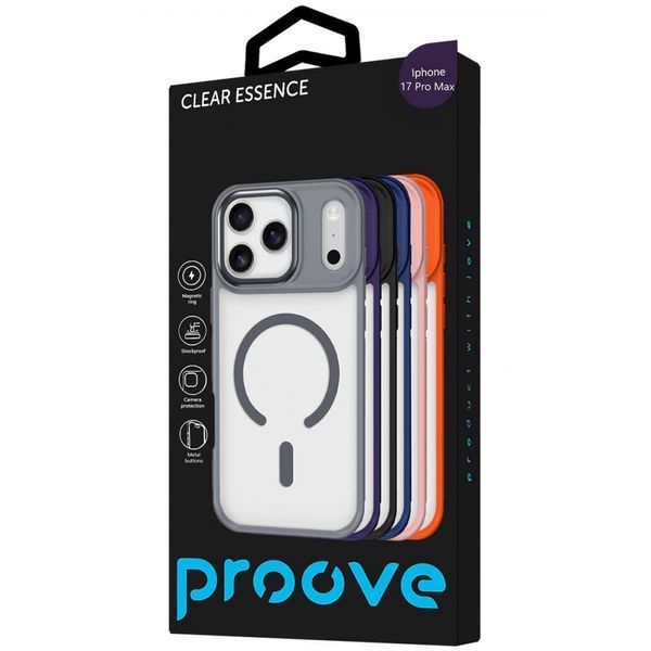 Чохол-накладка iPhone 17 Pro Max Proove Clear Essence Case with Magnetic Ring (PCCEIP17PM04) deep purple 394207 фото