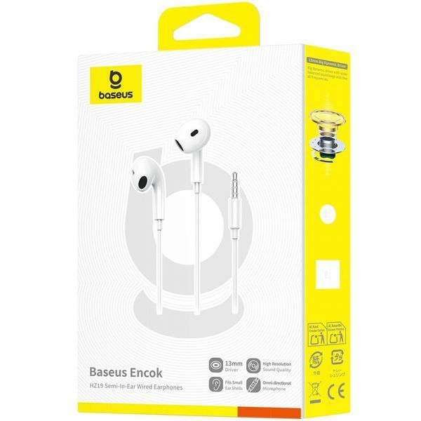 Навушники Baseus Encok HZ19 (A00182301213-00) white 359813 фото
