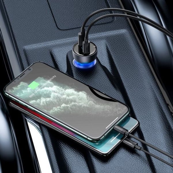 АЗП Baseus Particular Digital Display PPS Dual Quick Charger 65W USB + Type-C CCKX-C0G (gray) 248262 фото