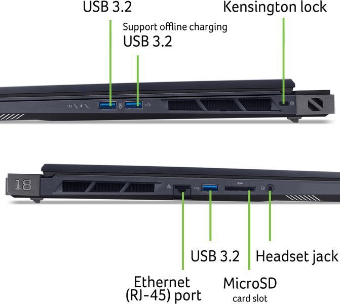 Ноутбук ACER Predator Helios 18 PH18-73 18" WQXGA IPS, Intel U9-275HX, 64GB, F2TB, NVD5080-16, Win11P (NH.QVYEU.008) 379932 фото