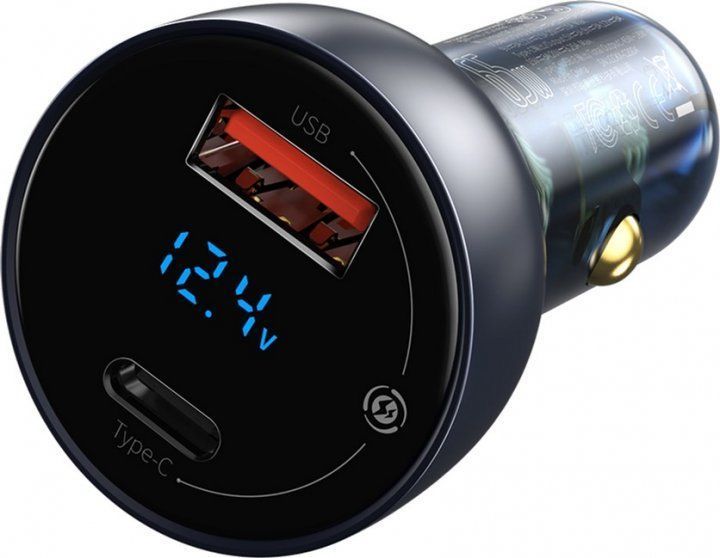АЗП Baseus Particular Digital Display PPS Dual Quick Charger 65W USB + Type-C CCKX-C0G (gray) 248262 фото