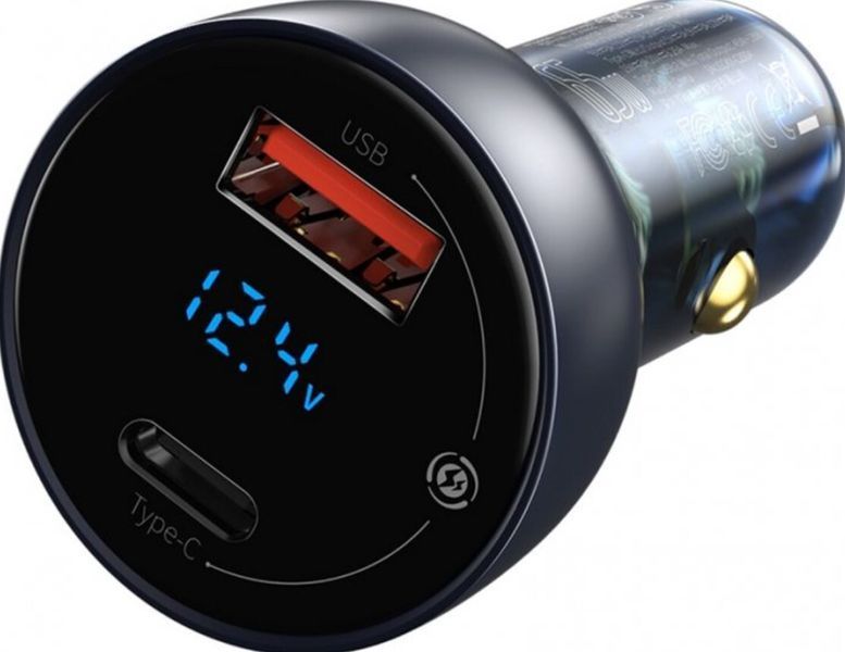 АЗП Baseus Particular Digital Display PPS Dual Quick Charger 65W USB + Type-C CCKX-C0G (gray) 248262 фото