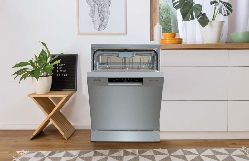 Посудомийна машина Gorenje, 16компл., A+++, 60см, дисплей, 3 кошика, AquaStop, сірий (GS643E90X) 374409 фото