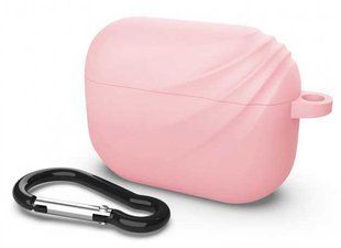 Чохол для навушників Silicon Case Airpods Pro карабин волна Pink 215163 фото
