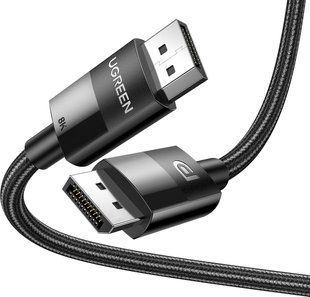 Кабель UGREEN DP114 DP 1.4 Male To Male Plastic Case Braided Cable 2m (80392) 279077 фото