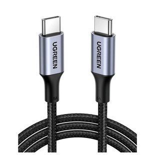Кабель UGREEN US161 USB Type-C Male To USB Type-C 100W Male Cable Nickel Plating Aluminum Shell 3A 1.5m Gray (50751) 278782 фото
