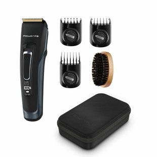 Машинка для стрижки Rowenta Advancer, для бороди, вусів, голови, мережа+акум., роторний мотор, насадок-3, кейс, титан.напил., темно-синій (TN5244E0) 371485 фото