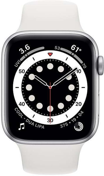 Смарт-годинник Apple Watch Series 6 44mm Silver Aluminum Case With White Sport Band (M00D3) 165099 фото