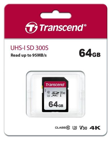 Карта пам'яті Transcend SD 64GB C10 UHS-I R100/W20MB/s (TS64GSDC300S) 370611 фото