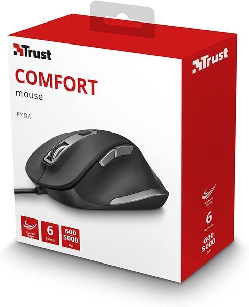 Миша Trust Fyda ComFortable ECO, USB-A, чорно-сірий (24728_TRUST) 372776 фото
