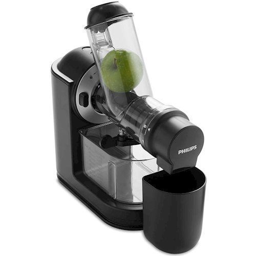 Соковитискач Philips Viva Collection шнековий 150Вт, чаша-1л, жмих-0.75л, пластик, чорний (HR1889/70) 373134 фото