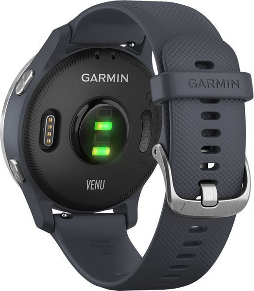 Смарт-годинник Garmin Venu Silver Stainless Steel Bezel w. Granite Blue and Silicone B. (010-02173-01,010-02173-03) 286453 фото