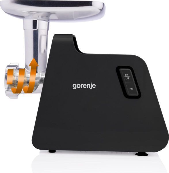 М'ясорубка Gorenje, 2000Вт, 2,6кг/хв, 2 решітки, пластик/метал, чорний (MG2001SB) 369724 фото