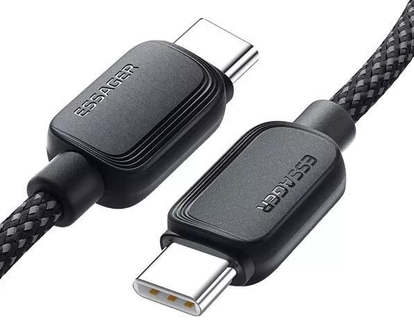 Кабель ESSAGER Breeze USB Cable Type C To Type C 1M 100W (EXCTT1-WL01-P) Black 315757 фото