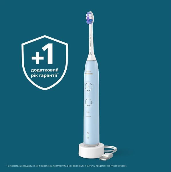 Щітка зубна електр. Philips, Sonicare 6100 Series, 62т. колив/хв, насадок-1, блакитний (HX7406/01) 387634 фото