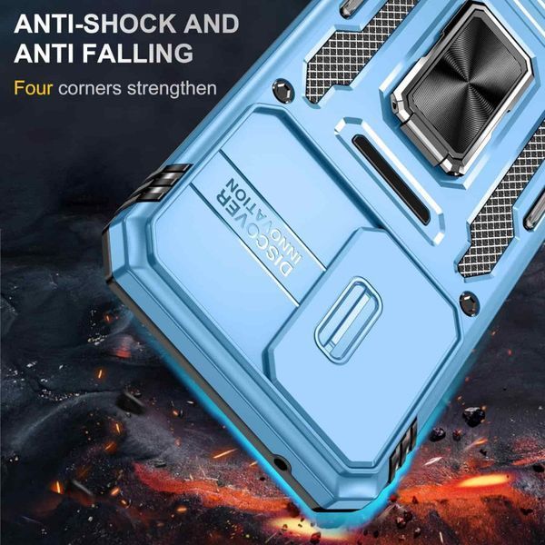 Ударостійкий чохол Camshield Army Ring для Samsung Galaxy A54 5G Блакитний / Light Blue 271448 фото