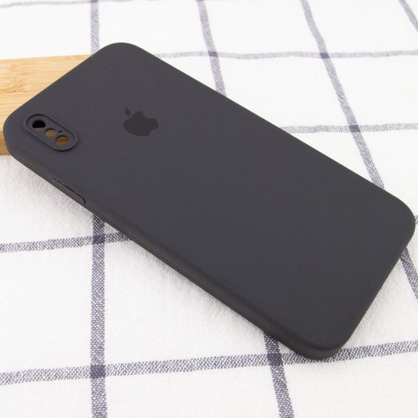Чохол Silicone Case Square Full Camera Protective (AA) для Apple iPhone XS Max (6.5") Сірий / Dark Gray 202672 фото