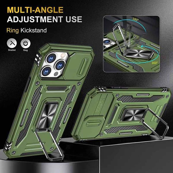 Ударостійкий чохол Camshield Army Ring для Apple iPhone 12 Pro / 12 (6.1") Оливковий / Army Green 283603 фото