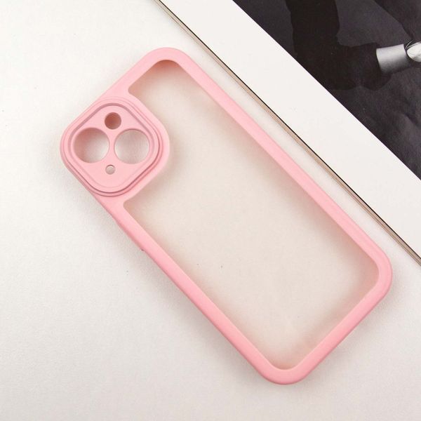 TPU чохол Transparent + Colour 1,5mm для Apple iPhone 15 (6.1") Pink 296093 фото
