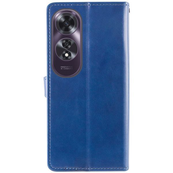 Шкіряний чохол-книжка GETMAN Gallant (PU) для Oppo A60 4G Синій 358668 фото
