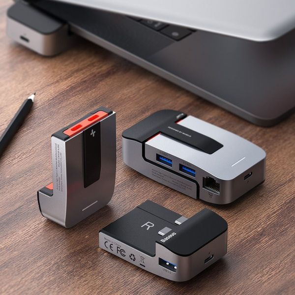 USB-Хаб Baseus Multifunctional Armor Age Type-C Bracket Gray 271362 фото