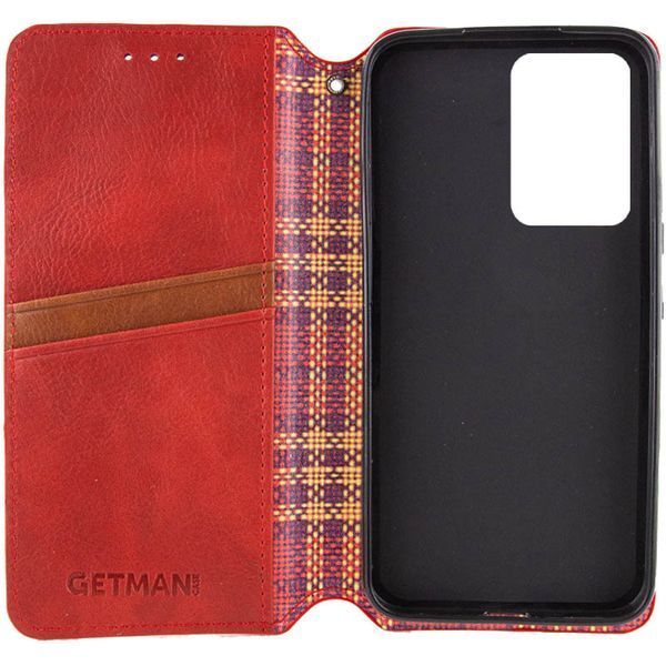 Шкіряний чохол-книжка GETMAN Cubic (PU) для Motorola Moto G15 4G Червоний 378137 фото