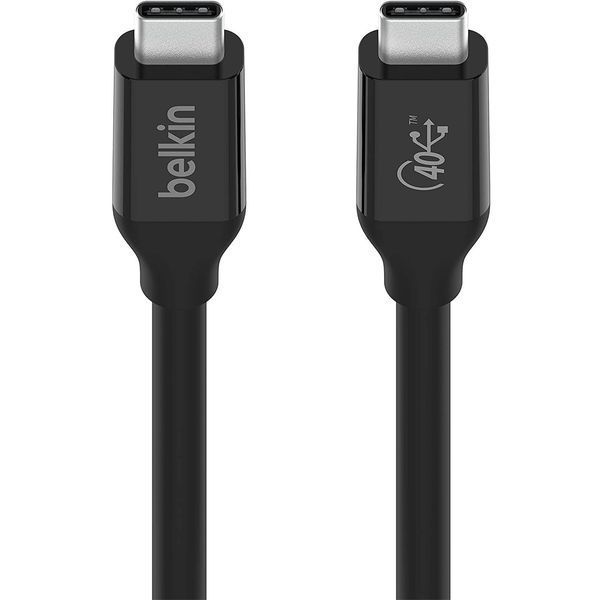 Кабель USB-C > USB-C заряджання/синхронізації Belkin 0.8м, 100Вт, Type-C, USB4, 40Гбс, чорний (INZ001BT0.8MBK) 363233 фото