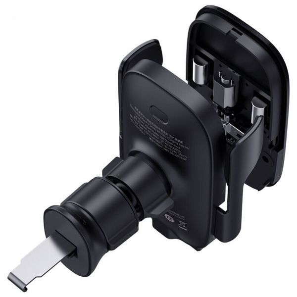 Автомобільний тримач З бездротовою зарядкою Baseus Milky Way Pro 15W (C40357000111-00) Black 281225 фото