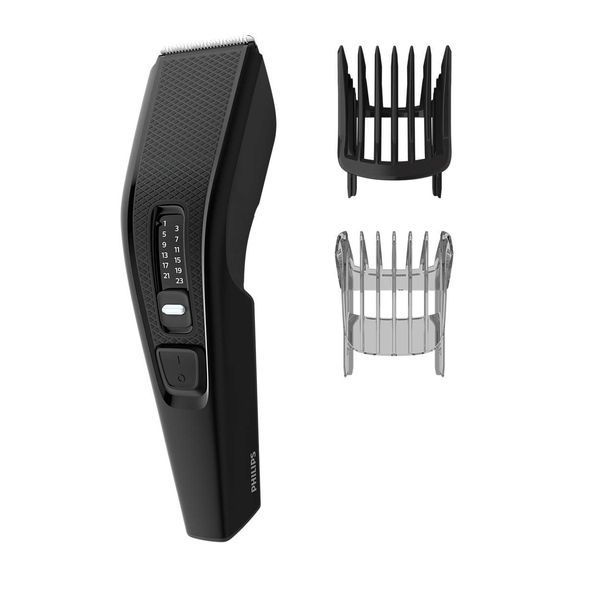 Машинка для стриження Philips Series 3000, від мережі, роторний мотор, насадок-2, сталь, чорний (HC3510/15) 370085 фото
