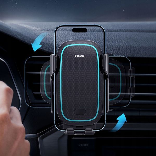 Автомобільний тримач З бездротовою зарядкою Baseus Milky Way Pro 15W (C40357000111-00) Black 281225 фото