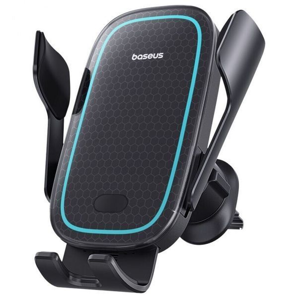 Автомобільний тримач З бездротовою зарядкою Baseus Milky Way Pro 15W (C40357000111-00) Black 281225 фото