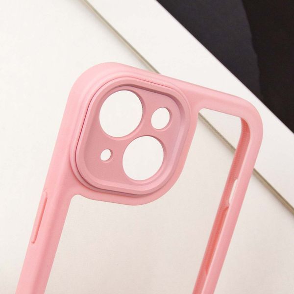TPU чохол Transparent + Colour 1,5mm для Apple iPhone 15 (6.1") Pink 296093 фото