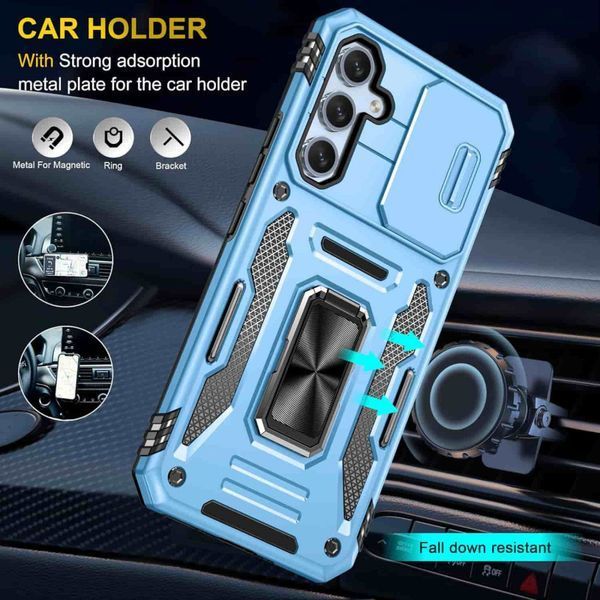 Ударостійкий чохол Camshield Army Ring для Samsung Galaxy A54 5G Блакитний / Light Blue 271448 фото