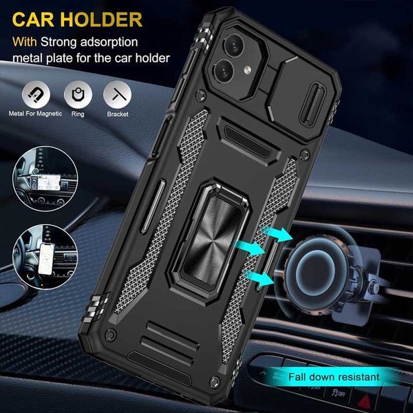 Ударостійкий чохол Camshield Army Ring для Samsung Galaxy A06 Чорний / Black 338018 фото