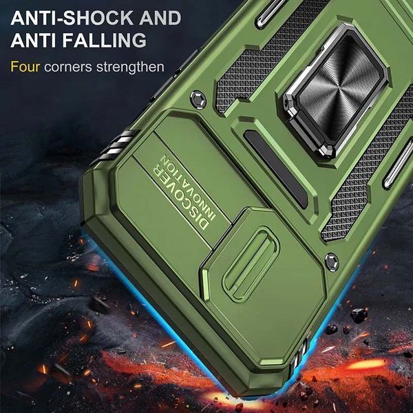 Ударостійкий чохол Camshield Army Ring для Apple iPhone 12 Pro / 12 (6.1") Оливковий / Army Green 283603 фото