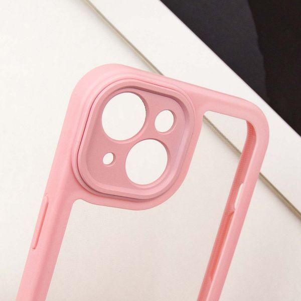 TPU чохол Transparent + Colour 1,5mm для Apple iPhone 15 (6.1") Pink 296093 фото