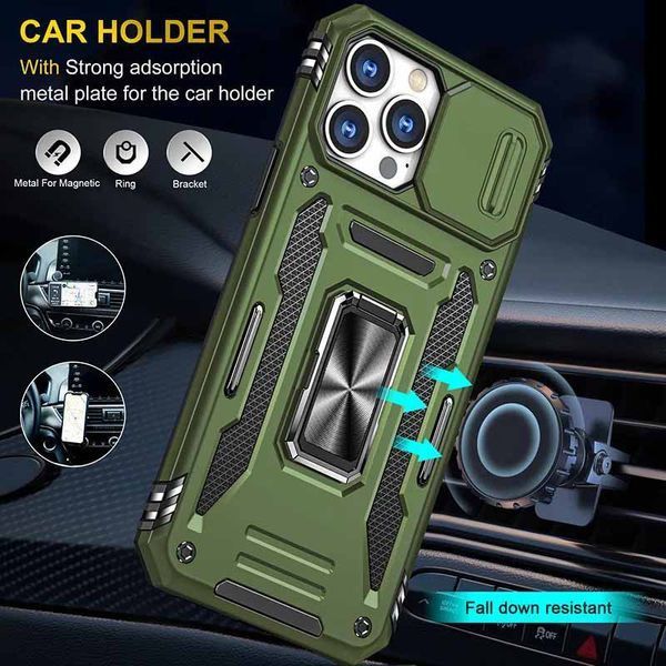 Ударостійкий чохол Camshield Army Ring для Apple iPhone 12 Pro / 12 (6.1") Оливковий / Army Green 283603 фото