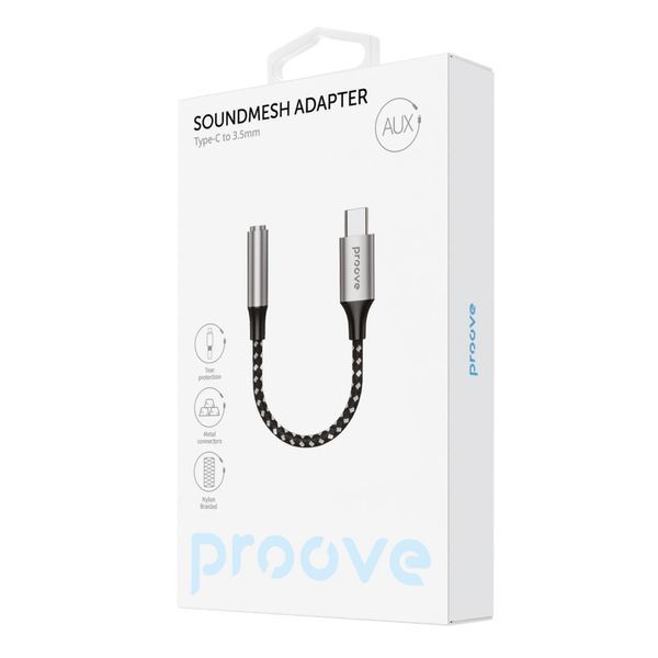 Перехідник AUX Proove SoundMesh Type-C to 3.5mm (ACSM00005201) Gray 286772 фото