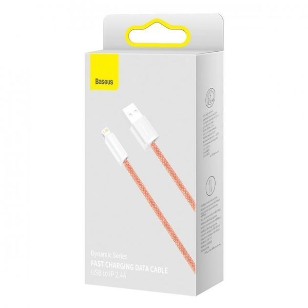 Кабель Baseus Dynamic Series Fast Charging Data USB кабель USB To IP 2.4A 1m (CALD000407) Orange 255239 фото