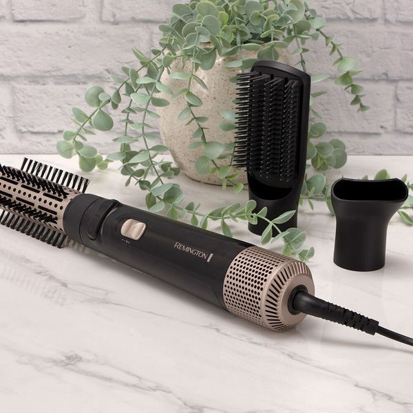 Фен-щітка Remington Blow Dry & Style Caring, 1000Вт, 2 режими, іонізація, хол. обдув, кераміка, чорний (AS7580) 366400 фото