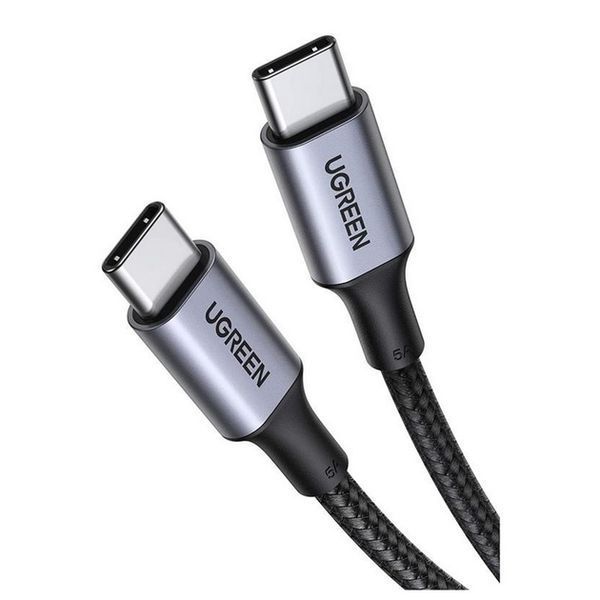 Кабель UGREEN US161 USB Type-C Male To USB Type-C 100W Male Cable Nickel Plating Aluminum Shell 3A 1.5m Gray (50751) 278782 фото