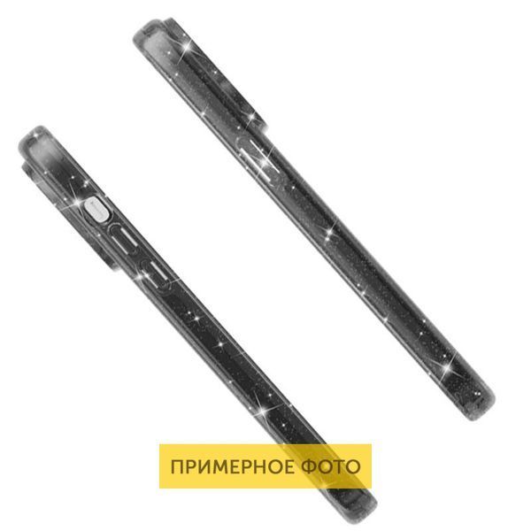 Чохол TPU Galaxy Sparkle (MagFit) для Apple iPhone 16 (6.1") Black+Glitter 317017 фото