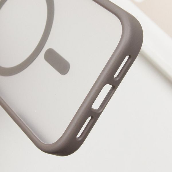 TPU+PC чохол Metal Buttons with MagSafe для Apple iPhone 16 Pro (6.3") Сірий 318284 фото