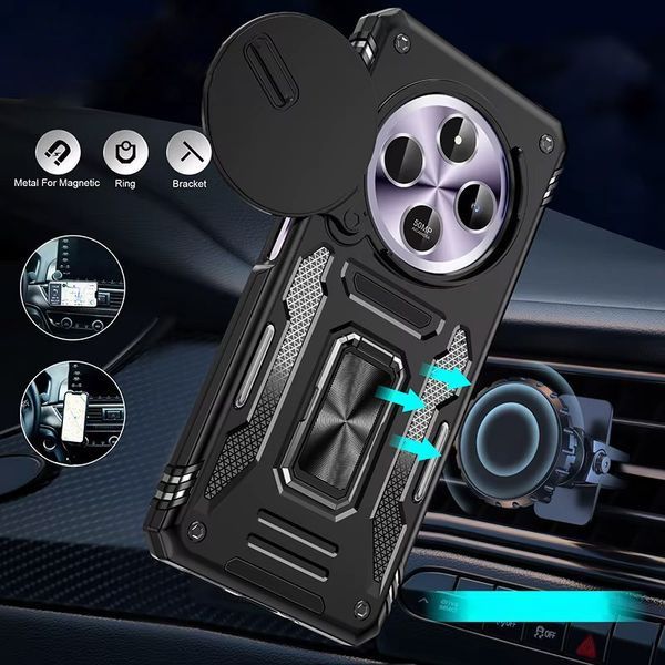 Ударостійкий чохол Camshield Army Ring для Xiaomi Redmi 14C / A4 / Poco C75 Чорний / Black 341487 фото