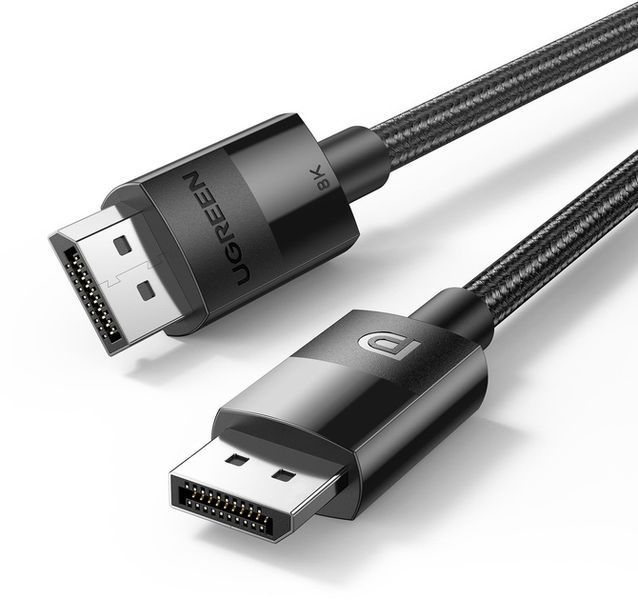 Кабель UGREEN DP114 DP 1.4 Male To Male Plastic Case Braided Cable 2m (80392) 279077 фото