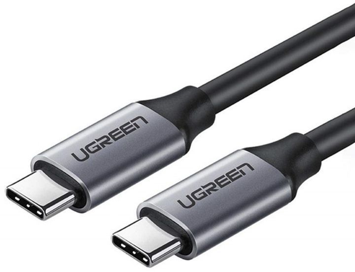 Кабель UGREEN US161 USB Type-C Male To USB Type-C 100W Male Cable Nickel Plating Aluminum Shell 3A 1.5m Gray (50751) 278782 фото